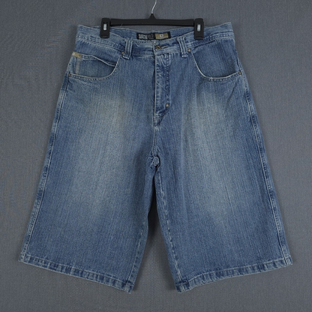 Vintage Southpole Baggy Jorts Mens 38 (Fits 35x15.5) Denim Shorts Gold Tag‎ Y2K